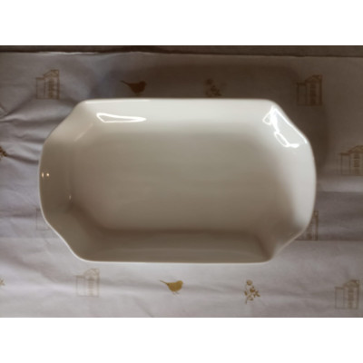TRAVESSA DE PORCELANA NEW BONE FILIPINAS BRANCO 27,5x16,5x3,5cm