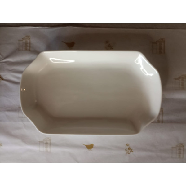 TRAVESSA DE PORCELANA NEW BONE FILIPINAS BRANCO 27,5x16,5x3,5cm