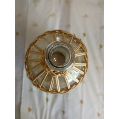 VASO EM VIDRO COM FIBRA NATURAL