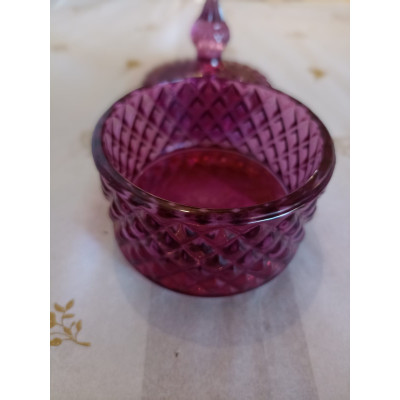 POTICHE VIDRO C/TAMPA 10X8,5cm (MAGENTA) (FLORARTE) Vol. 6 POTICHE VIDRO C/TAMPA 10X8,5cm (MAGENTA) (FLORARTE) Vol. 6