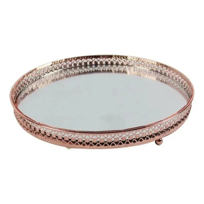 BANDEJA ESPELHADA E METAL COBRE 20,5CM X 20,5CM X 3,1CM BANDEJA ESPELHADA E METAL COBRE 20,5CM X 20,5CM X 3,1CM