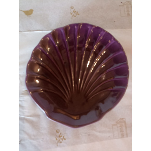 CENTRO DE MESA CERAMICA 16cm CONCHA (BERINJELA) (FLORARTE) Vol. 6