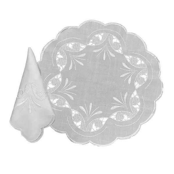JOGO AMERICANO 45 CM RED C/ GUARDANAPO BRANCO