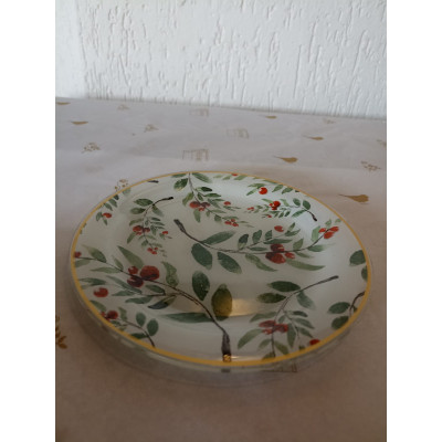 CONJ. C/2 ORNAMENTO DE VIDRO DECORATIVO RASO NATAL 18 CM