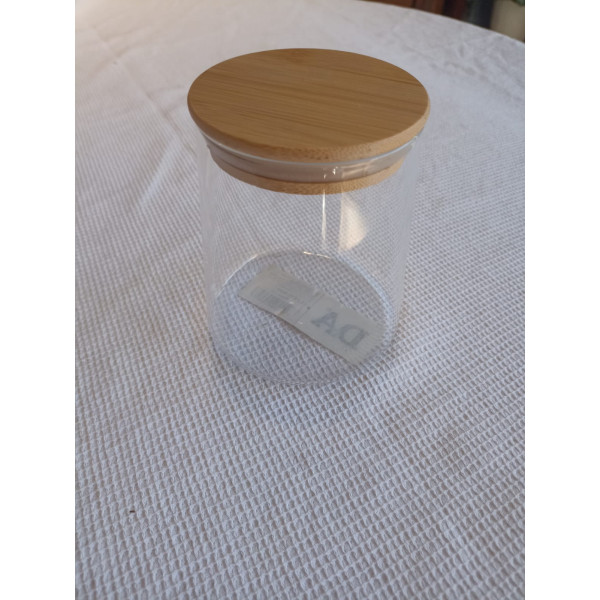 POTE VIDRO BORO 650ml 11,2X10,4cm TAMPA BAMBU (TRANSPARENTE) (FLORARTE) Vol. 6