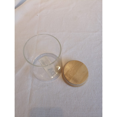 POTE VIDRO BORO 650ml 11,2X10,4cm TAMPA BAMBU (TRANSPARENTE) (FLORARTE) Vol. 6