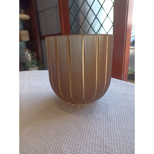 VASO DECOR VIDRO (MARROM) 15X15X15,3cm (FLORARTE) Vol. 1