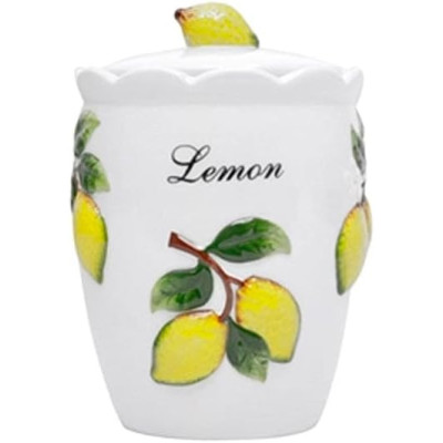 POTE CERAMICA C/TAMPA LEMONS 12x12x17cm