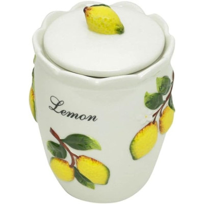 POTE CERAMICA C/TAMPA LEMONS 12x12x17cm