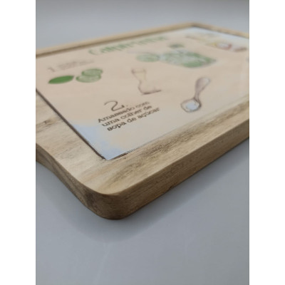 TABUA PARA CAIPIRINHA COM VIDRO 35,5 X 19 CM TABUA PARA CAIPIRINHA COM VIDRO 35,5 X 19 CM