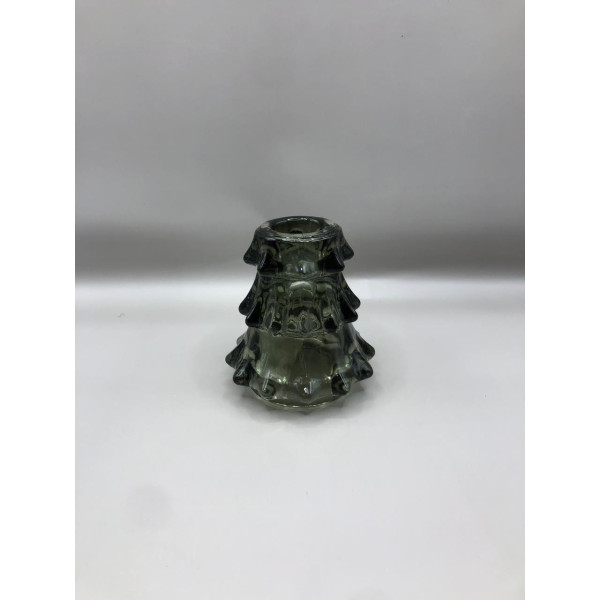 PORTA VELAS CRAVEJADO 7,5X7,5CM VERDE