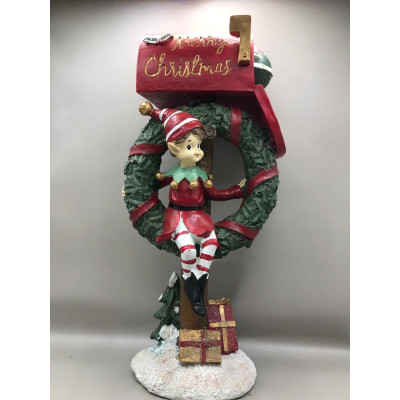 RESINA NATAL DUENDE (VERMELHO VERDE) 32,8X15cm (FLORARTE) Vol. 3