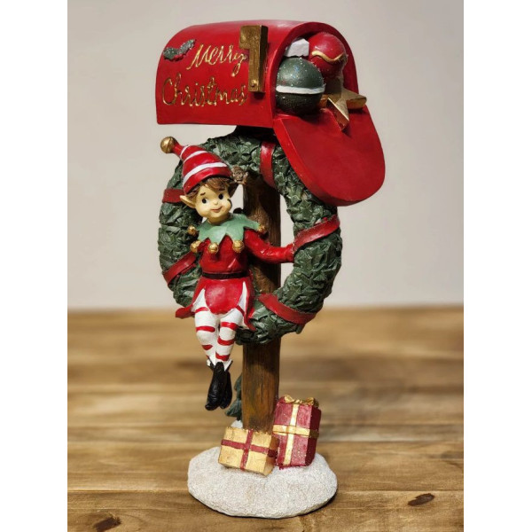 RESINA NATAL DUENDE (VERMELHO VERDE) 32,8X15cm (FLORARTE) Vol. 3