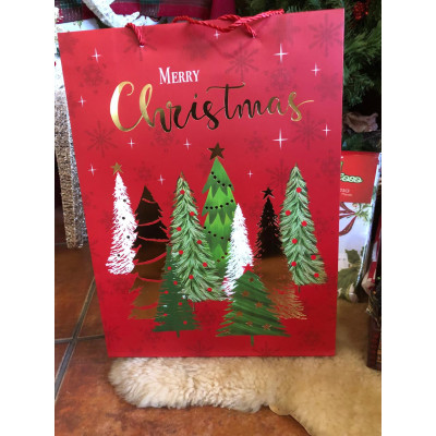 SACOLA PAPEL NATAL ESTAMP D4 40X30X12CM