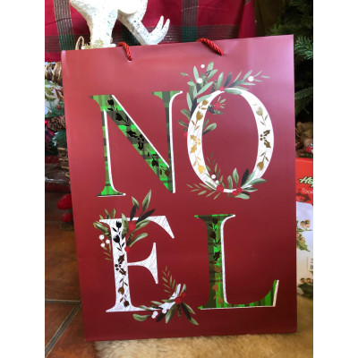 SACOLA PAPEL NATAL ESTAMP D4 40X30X12CM
