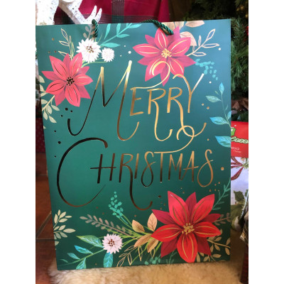 SACOLA PAPEL NATAL ESTAMP D4 40X30X12CM
