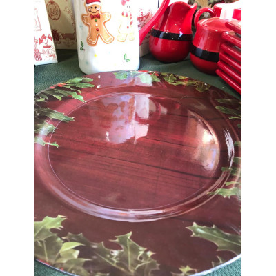 SOUSPLAT NATAL AMAD 33CM BORDA FOLHAG