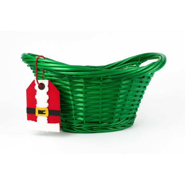 NATAL CESTO C/TAG (VERDE) 15,5X30X40cm (FLORARTE) Vol. 6