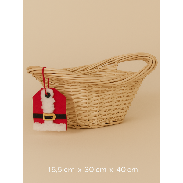 NATAL CESTO C/TAG (BEGE) 15,5X30X40cm (FLORARTE) Vol. 1