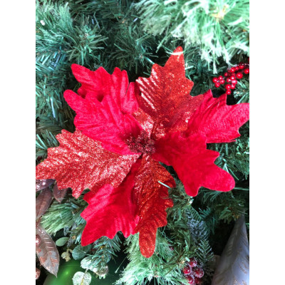H.BICO PAPAGAIO C/GLITTER (VERMELHO) 15cm (FLORARTE) Vol. 2