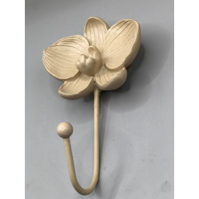 GANCHO DECORATIVO FLOR ROSA METAL