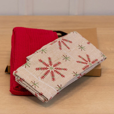 CAIXA C/PANOS DE COPA FLOCO NEVE CLR 40x70cm () KIT C/2 PC