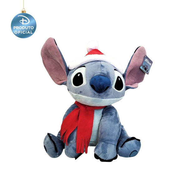 PELUCIA STITCH C/GORRO/CACHECOL AZL/VRM 45cm () C/1 UN