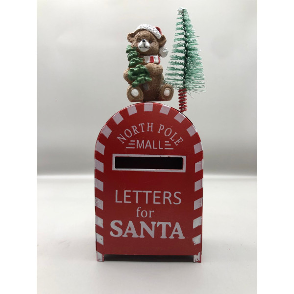 1079685 - DEC CX CORREIO C/ARV URSO CLR 14cm () C/1 UN