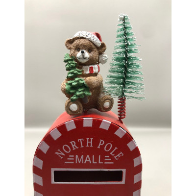 1079685 - DEC CX CORREIO C/ARV URSO CLR 14cm () C/1 UN