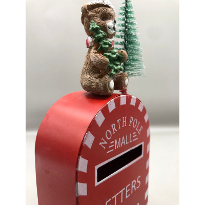 1079685 - DEC CX CORREIO C/ARV URSO CLR 14cm () C/1 UN