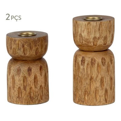 JOGO DE PORTA-VELAS 2 PEÇAS