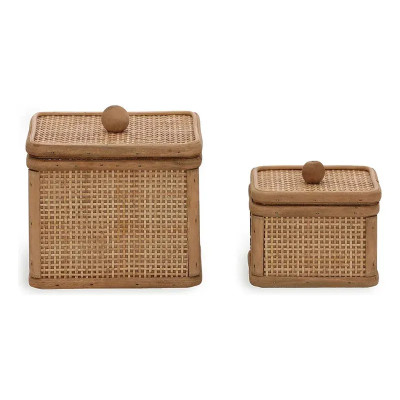 KIT CAIXAS RATTAN 2 PEÇAS