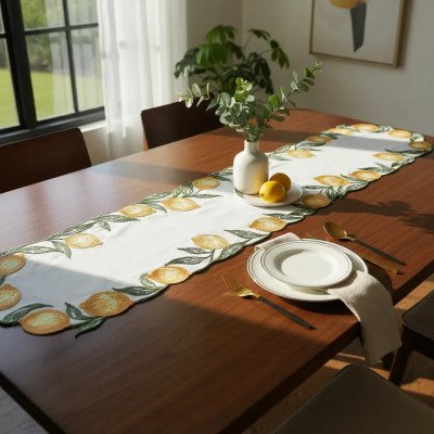 CAMINHO DE MESA EM TECIDO LIMONE