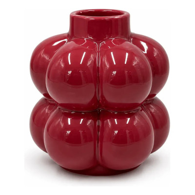 Vaso em cerâmica bordô