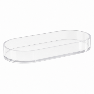 Bandeja decorativa oval em acrílico transparente 40x20cm Tuut