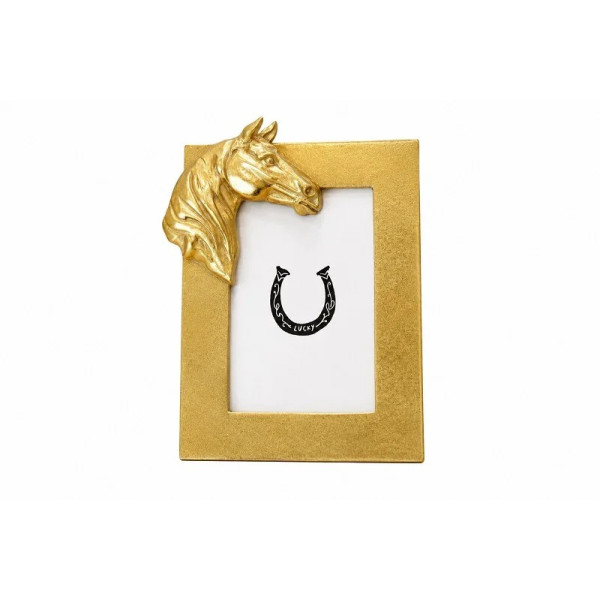 Porta-retrato em poliresina com cabeça de cavalo 17x22cm Tuut