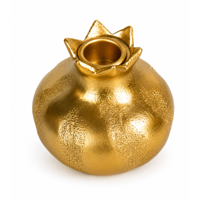 Porta Vela Romã Martelado Dourado