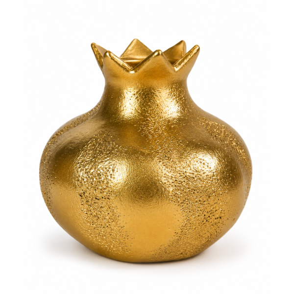 Porta Vela Romã Martelado Dourado