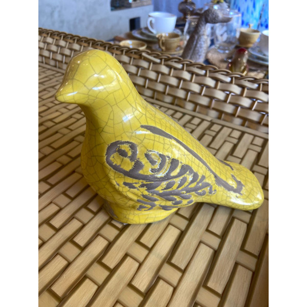 PÁSSARO  AMARELO E MARROM