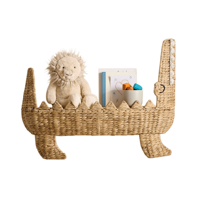 Porta Livros Jacaré de Rattan