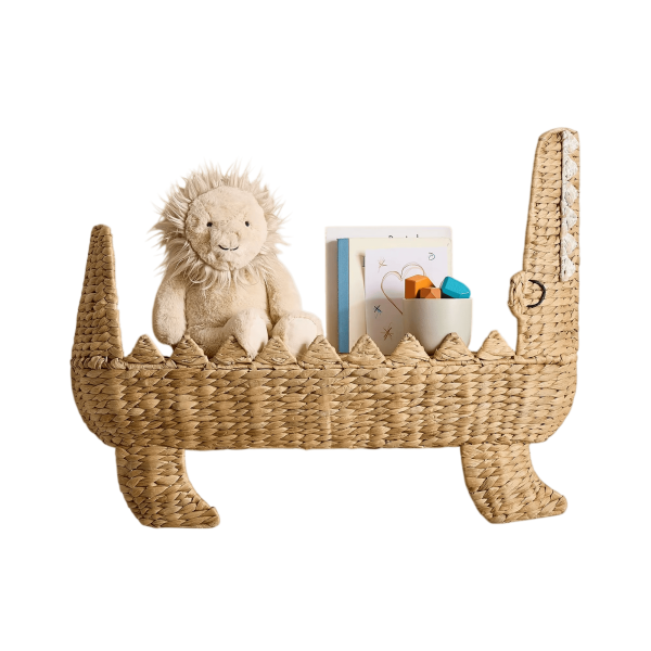 Porta Livros Jacaré de Rattan