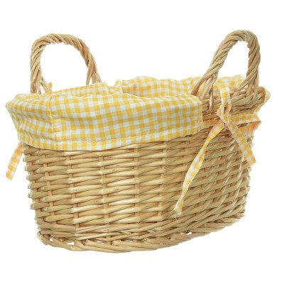 Pascoa Cesto Decorativo Oval (bege Amarelo)