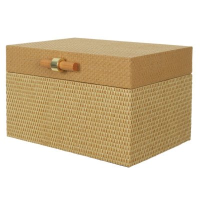 Caixa Decorativa em MDF com Revestimento PU (Areia Bege)