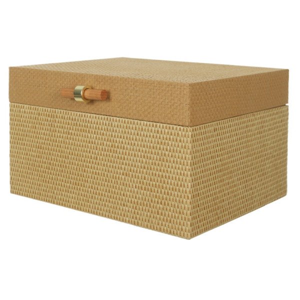 Caixa Decorativa em MDF com Revestimento PU (Areia Bege)