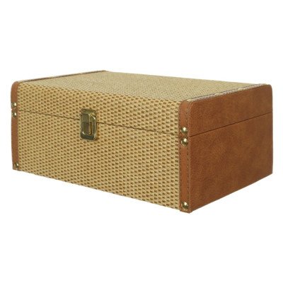 Caixa Decorativa em MDF com Revestimento PU (Areia Marrom)