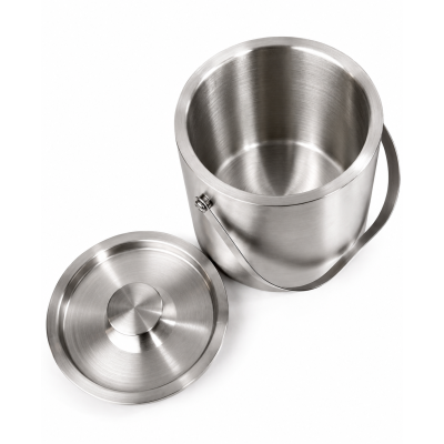 Balde de Gelo com tampa de Inox 17x17,5cm Prateado