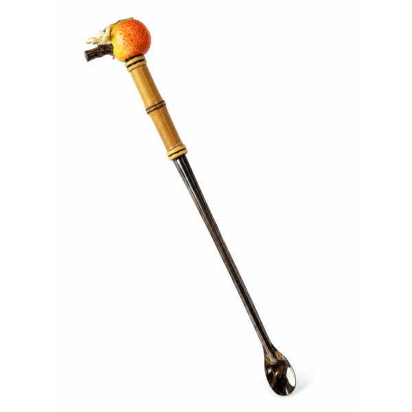 Colher Bailarina Bambu Natural com Laranja
