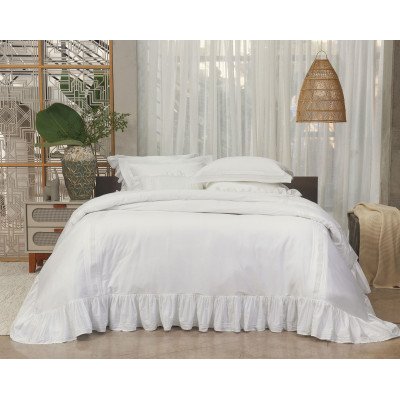 Duvet Ivory King Percal 300 Fios Acetinado 4 Peças Branco