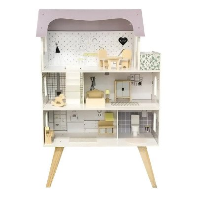 Casinha de Bonecas Casa do Design em Madeira com Móveis