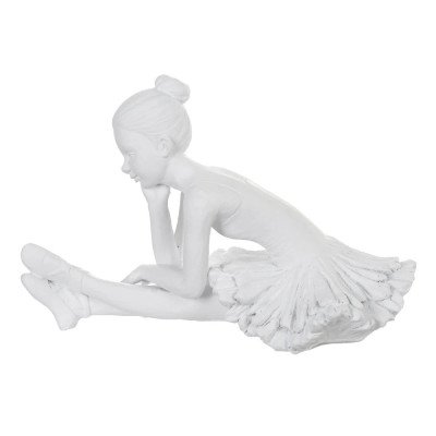 Escultura Decorativa Bailarina em Polirresina Branca